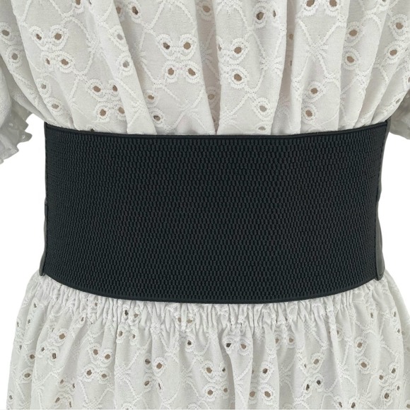 Western Black faux leather Corset Wide waist Belt button underbust statement - Picture 9 of 11